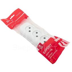 Колодка удлинителя 3-м без заземл. 10А Эксперт 2.2кВт EKF AKB10-3