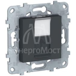 Механизм розетки компьютерная UNICA NEW RJ45 одиноч. кат.5е UTP антрацит SchE NU541154