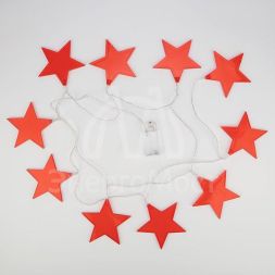 Гирлянда светодиодная &amp;quot;Звездопад&amp;quot; красн. 2.25м 10LED тепл. бел. провод прозр. 2хAA (батарейки не в комплекте) Neon-Night 304-002