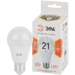 Лампа светодиодная A65-21W-827-E27 грушевидная 1680лм ЭРА Б0035331