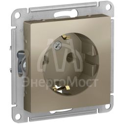 Механизм розетки 1-м СП AtlasDesign 16А с заземл. шампань SchE ATN000543