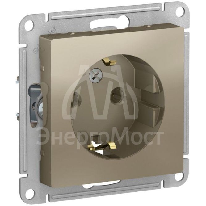 Механизм розетки 1-м СП AtlasDesign 16А с заземл. шампань SchE ATN000543