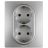 Розетка 2-м СП Etika 16А IP20 250В 2P+E с заземл. немецк. стандарт винт. клеммы в сборе алюм. Leg 672423