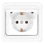 Розетка 1-м СП Валери 16А с защ. крышкой с заземл. бел. UNIVersal В0029