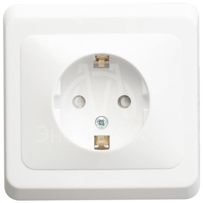 Розетка 1-м СП Этюд 16А защ. шторки с заземл. бел. SchE PC16-004B