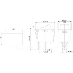 Выключатель клавишный 250В 6А (3с) ON-OFF красн. с подсветкой Mini (RWB-206; SC-768) Rexant 36-2150