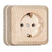 Розетка 1-м ОП Олимп 16А с заземл. сосна UNIVersal 5560902