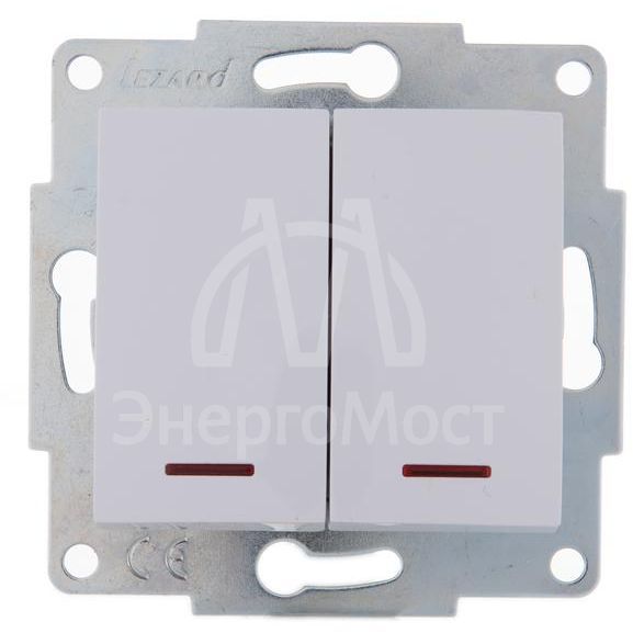 Механизм выключателя 2-кл. 1п СП Karina 10А IP20 с подсветкой бел. LEZARD 707-0288-112