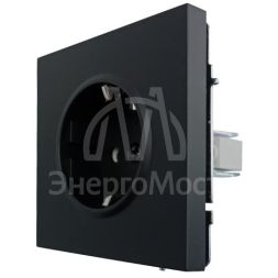 Розетка 1-мест. с защитн.шторк. ПБТ СП ZIMA IP20 10А безвинт. зажим черн. бархат LEZARD 704-4288-124BQC