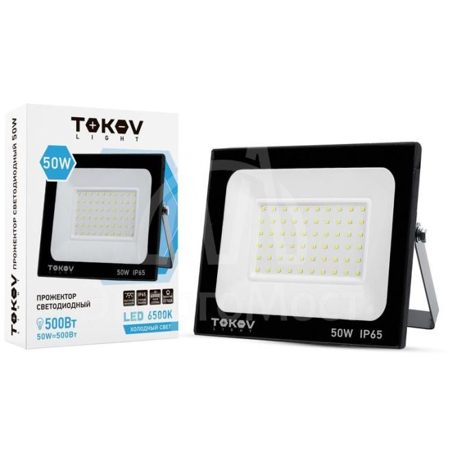 Прожектор светодиодный 50Вт 3400лм 6500К IP65 черн. TOKOV LIGHT TKL-FL/LED-50-6.5K-IP65