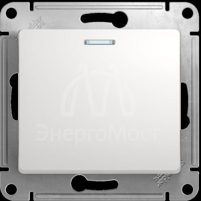 Механизм выключателя 1-кл. СП Glossa 10А IP20 (сх. 1а) 10AX с подсветкой бел. SchE GSL000113