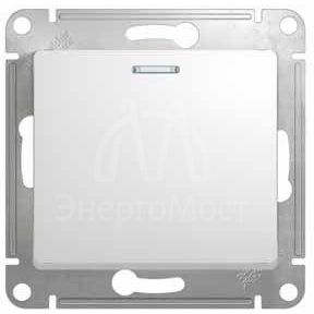 Механизм выключателя 1-кл. СП Glossa 10А IP20 (сх. 1а) 10AX с подсветкой бел. SchE GSL000113