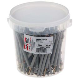 Дюбель-гвоздь 6х80 с потайной манжетой полипропилен (уп.100шт) ведро Tech-Krep 103184