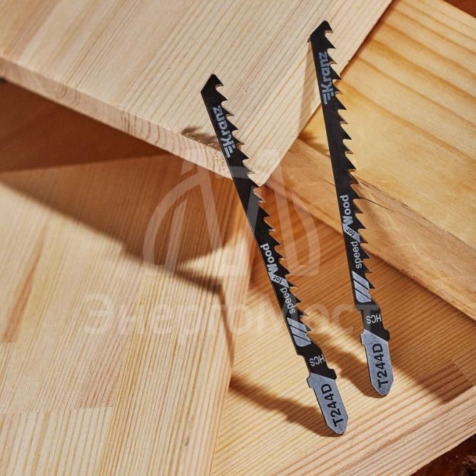 Пилка для электролобзика по дереву T244D 100мм 6 зубьев на дюйм 8-60мм фигурный рез (уп.2шт) Kranz KR-92-0312