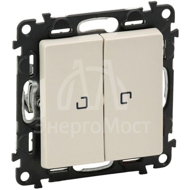 Механизм выключателя 2-кл. СП Valena Life 10А IP20 250В 10AX с подсветкой с лиц. панелью сл. кость Leg 752528