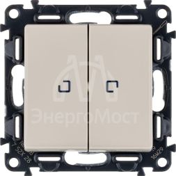 Механизм выключателя 2-кл. СП Valena Life 10А IP20 250В 10AX с подсветкой с лиц. панелью сл. кость Leg 752528