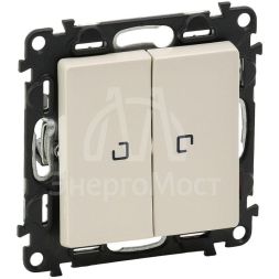 Механизм выключателя 2-кл. СП Valena Life 10А IP20 250В 10AX с подсветкой с лиц. панелью сл. кость Leg 752528