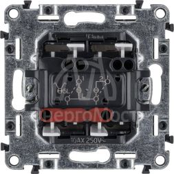 Механизм выключателя 2-кл. СП Valena Life 10А IP20 250В 10AX с подсветкой с лиц. панелью сл. кость Leg 752528