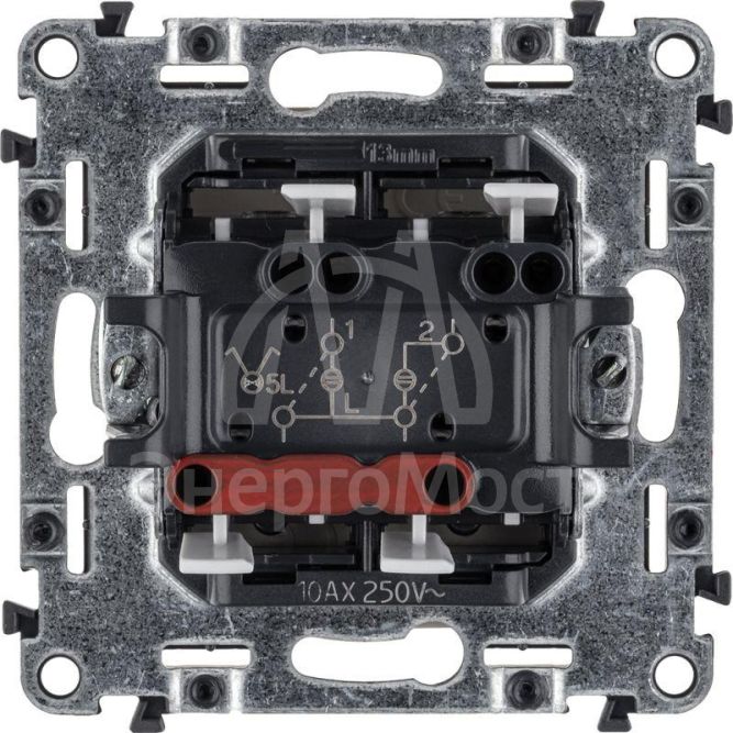 Механизм выключателя 2-кл. СП Valena Life 10А IP20 250В 10AX с подсветкой с лиц. панелью сл. кость Leg 752528