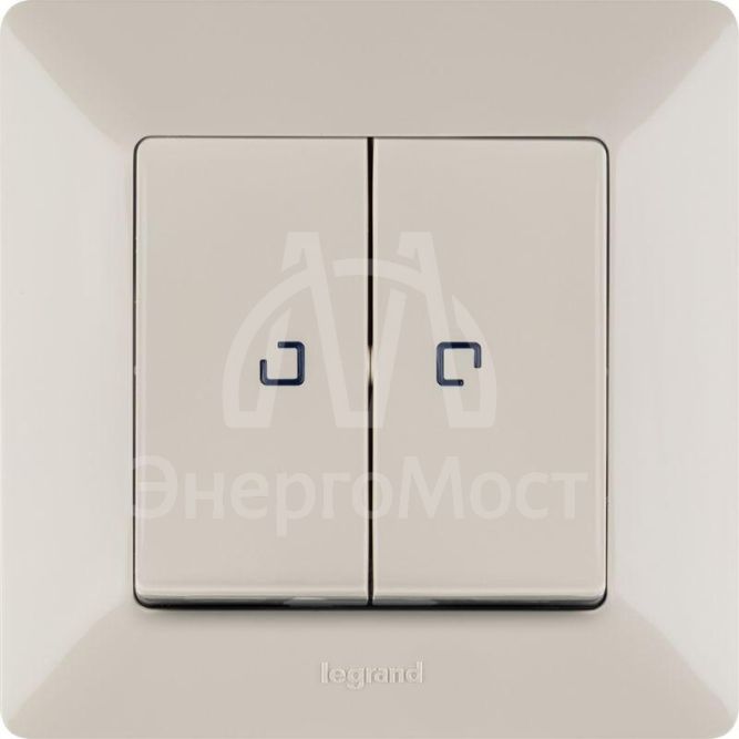 Механизм выключателя 2-кл. СП Valena Life 10А IP20 250В 10AX с подсветкой с лиц. панелью сл. кость Leg 752528