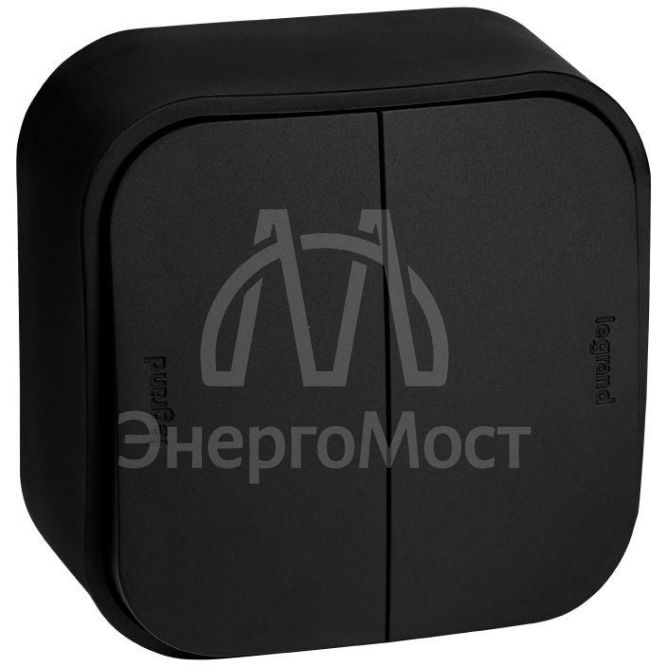 Выключатель 2-кл. ОП Quteo 10А IP20 10AX черн. матов. Leg 782474