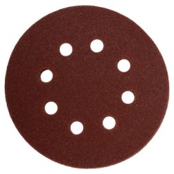 Круги шлифовальные на липучке 125мм, P80, 8 отв. (5 шт) Вихрь