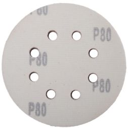 Круги шлифовальные на липучке 125мм, P80, 8 отв. (5 шт) Вихрь