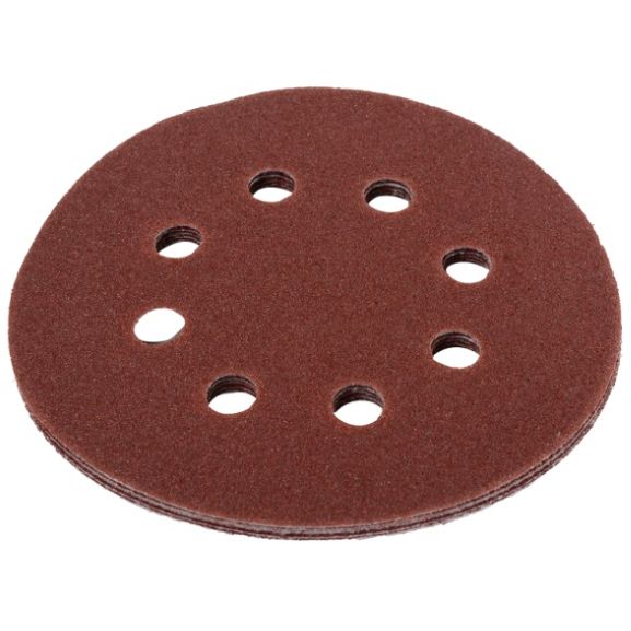 Круги шлифовальные на липучке 125мм, P80, 8 отв. (5 шт) Вихрь