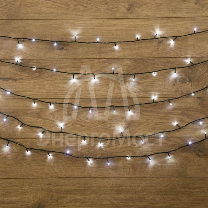 Гирлянда &amp;quot;ТВИНКЛ ЛАЙТ LED&amp;quot; (с контроллером 8 режимов) 6м 40LED 4Вт 220В IP20 бел. провод темн.-зел. ПВХ NEON-NIGHT 303-025