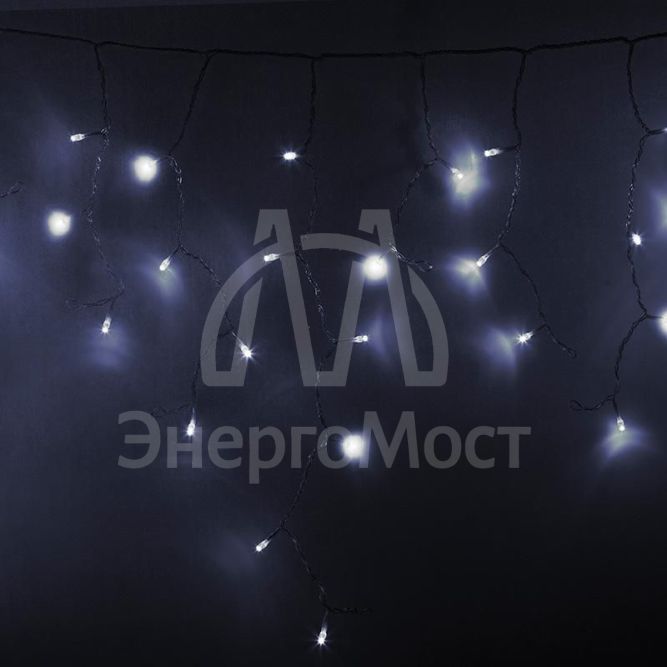 Гирлянда &amp;quot;Айсикл&amp;quot; (бахрома) 4.8х0.6м 176LED бел. 11Вт 230В IP65 провод прозр. Neon-Night 255-145