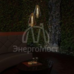 Лампа светодиодная филаментная Black Filament 6Вт ST164 золотая 2700К тепл. бел. E27 890лм GAUSS 157802118