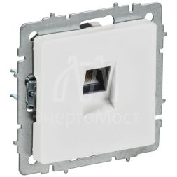 Розетка компьютерная СП BRITE РК11-БрАБ RJ45 кат.6 механизм арктич. бел. IEK BR-K10-2-K91