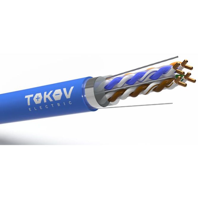Кабель витая пара F/UTP 4х2х23AWG (0.57мм) кат.6 LSZH Fluke tested (м) PRO TOKOV ELECTRIC