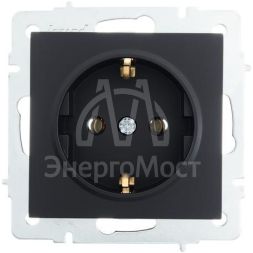 Розетка 1-м СП Vesna с заземл. ПБТ механизм черн. бархат LEZARD 742-4288-122B