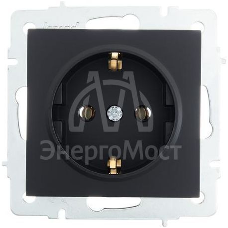 Розетка 1-м СП Vesna с заземл. ПБТ механизм черн. бархат LEZARD 742-4288-122B