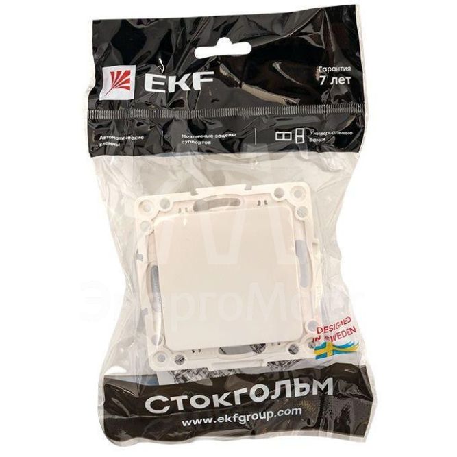 Выключатель 1-кл. Стокгольм 10А винт. клеммы механизм бел. PROxima EKF EYV10-121-20