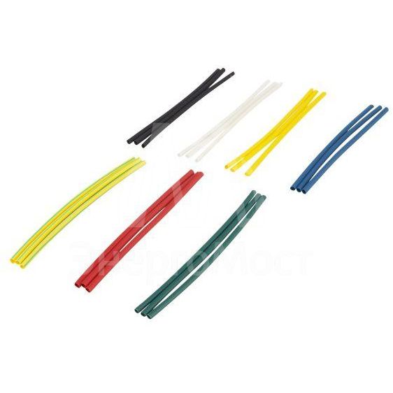 Набор трубок термоусадочных нг-LS 2/1 100мм 7 цветов по 3шт IEK UDR10-002-001-021-S
