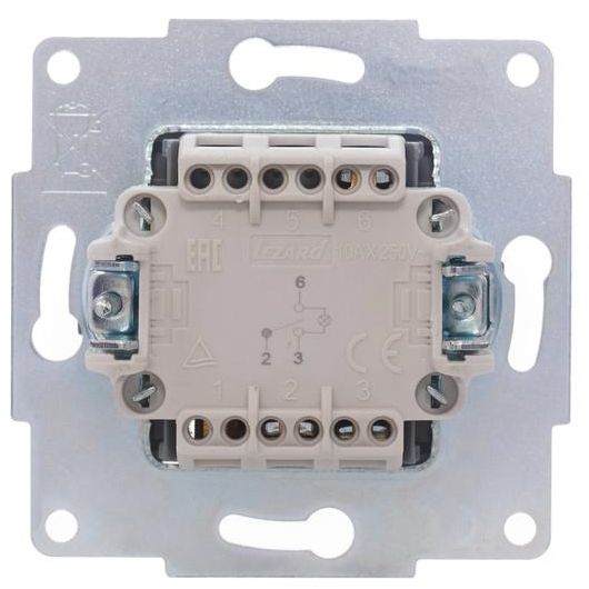 Переключатель проходной 1-кл .СП Vesna с индикацией механизм жемчуж./бел. перламутр. LEZARD 742-3088-114