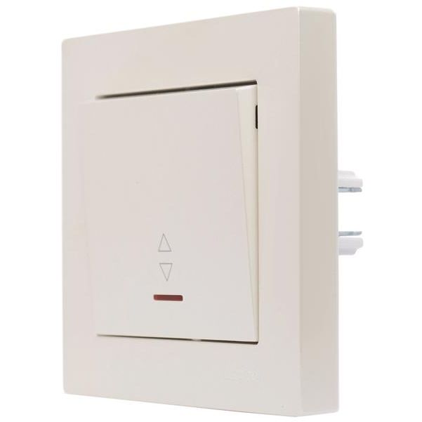 Переключатель проходной 1-кл .СП Vesna с индикацией механизм жемчуж./бел. перламутр. LEZARD 742-3088-114