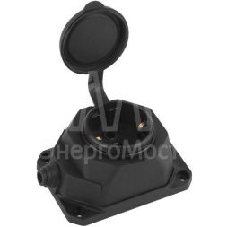 Колодка 1-м с заземл. 16А IP44 K-1e-B-IP44 каучук черн. Эра Б0044543