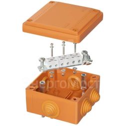 Коробка ответвительная FS 100х100х50мм 6р 450В 6А 4кв.мм с каб. вводами и клеммн. IP56 пластик. DKC FSB11604