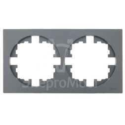 Рамка 2-м OSEN горизонт. квадрат сер. матов. LEZARD 743-7400-147