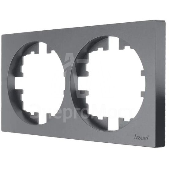 Рамка 2-м OSEN горизонт. квадрат сер. матов. LEZARD 743-7400-147
