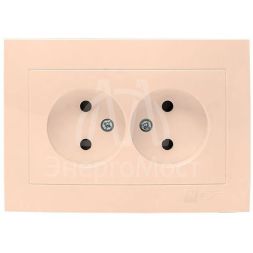 Розетка 2-м СП Валенсия 10А IP20 без заземл. защ. шторки крем. PROxima EKF EWR10-102-20