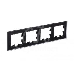 Рамка 4-м AtlasDesign Nature мат. стекло черн. SchE ATN331004