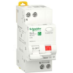 Выключатель автоматический дифференциального тока (ДИФ) RESI9 1P+N С 16А 6000А 30мА тип A SchE R9D55616