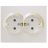 Розетка 2-м СП VESNA с заземл. ПБТ жемчуж./бел. перламутр LEZARD 742-3000-127B