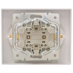 Розетка 2-м СП VESNA с заземл. ПБТ жемчуж./бел. перламутр LEZARD 742-3000-127B