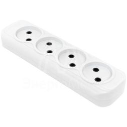 Колодка удлинителя 4-м без заземл. 10А Эксперт 2.2кВт EKF AKB10-4