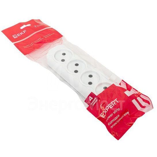 Колодка удлинителя 4-м без заземл. 10А Эксперт 2.2кВт EKF AKB10-4